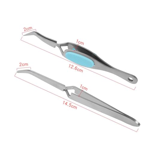 Pinzas para uñas acero inoxidable 2 piezas para manicura miniatura 2