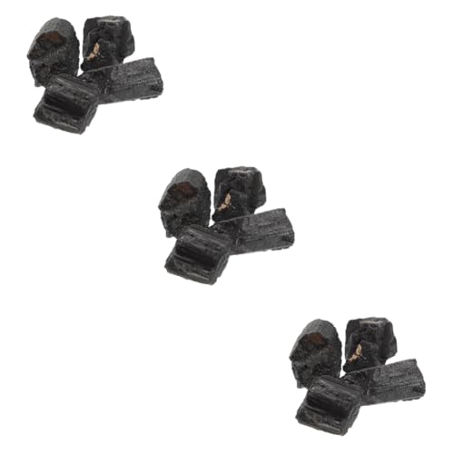 DEARMAMY 3pcs 1 Stone Ornaments Rock Stones Decorations Tourmaline Stone Crystals Fish Tank Stone Home Decor Black Tourmaline