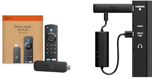 Fire TV Stick 4K Plus with AI-powered Fire TV Search, Wi-Fi 6 & All-New Made for Amazon USB Power Cable Bundle
