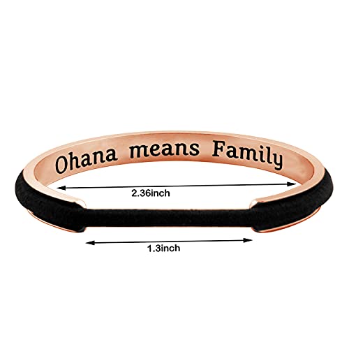 WUSUANED Hawaiian Word Hibiscus Hair Tie Grooved Cuff Bangle Bracelet Hawaii Jewelry Gift For Family Best Friends3