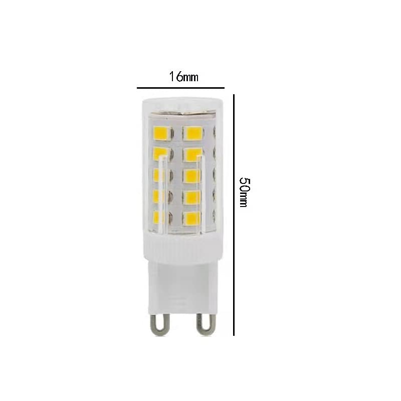 1fortunate Lights, Paquete de 50 Bombillas LED de maíz G9/G4/E14 AC220V 3W 2835SMD-33LED Cubierta de PC+lámpara de cerámica(White 6000K,E14 3W)