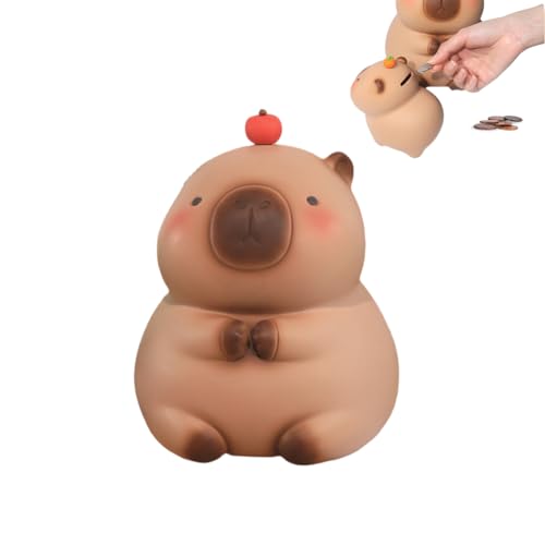 Capybara Piggy Bank, Capybara Coin Bank Piggy Bank, Creative Cute Cartoon Capybara Storage Money Box, Capybara Money Coin Bank for Boys and Girls, Great Gifts for Christmas Birthday (Apple, M)