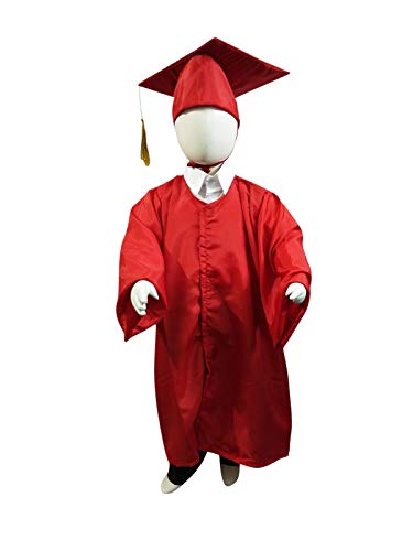Image of BookMyCostume Red Graduate Convocation Graduation Day Gown Kids & Adults Fancy Dress Costume 7-8 years
