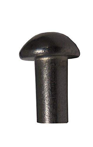 5/8 Diameter X 1/2 Length Solid Rivet - Steel Round Head, Plain Finish (Pack of 1LB - Approximately 8 Pieces)