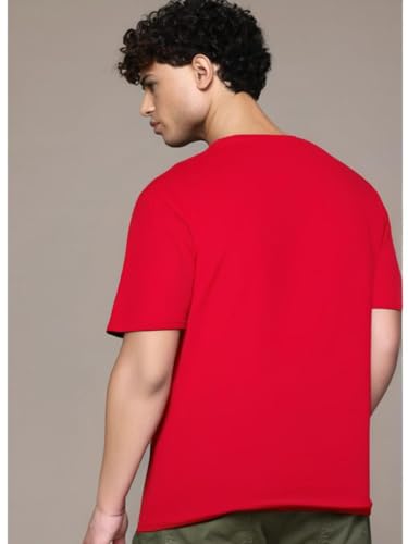 Image of Mack Jonney Regular Solid Cotton Blend V Neck T Shirt for Men