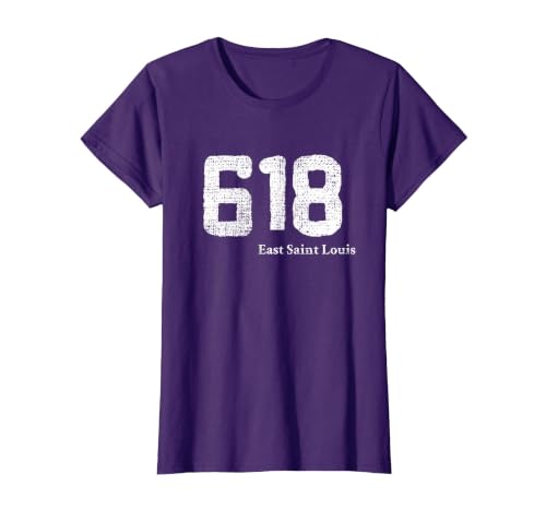 618 Area Code East Saint Louis, Illinois T-Shirt, Women, Purple, X-Large