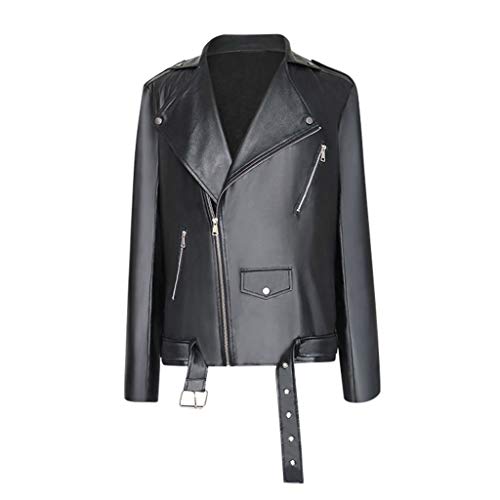 Veste de moto en cuir rétro punk pour vos sorties urbaines en noir 52