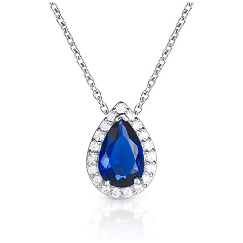 Diamond Treats 925 Silver Blue Pendant Necklace Cover