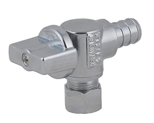 Ld Valve- 1/4 Turn Angle Stop Valve 3/8-In Compression X 1/2-In Pex, Quarter Turn Lf Brass Chrome Plated Od To Pex Angle Shut Off Valve For Faucet Or Toilet Installation (2-Pack) #TOP5