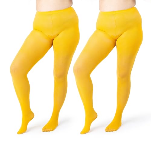 Image of Silky Toes Plus Size Tights for Women | 60D Soft Opaque Comfort Fit Pantyhose | Black or Colored 1-2 pairs | 1X-8X