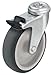 Kingpin Swivel Caster, Thrm Rubber, 3 in., 165 lb.
