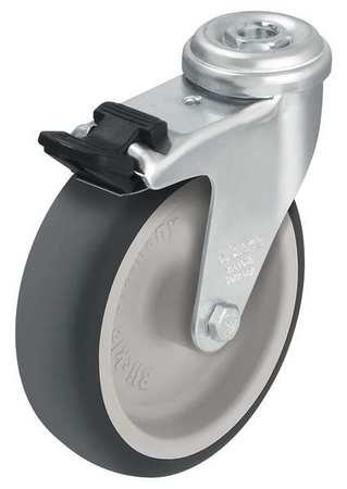 Kingpin Swivel Caster, Thrm Rubber, 3 in., 165 lb.