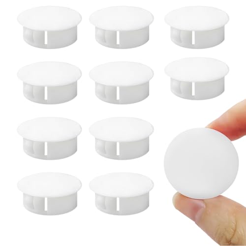 10 Pièces Bouchons en Plastique Rond 25 mm Cache Trou Meuble Cache Trou Cache Trou Rond Bouchon Cache Trou Plastique pour Cuisine Armoire Meubles Verrouillage...