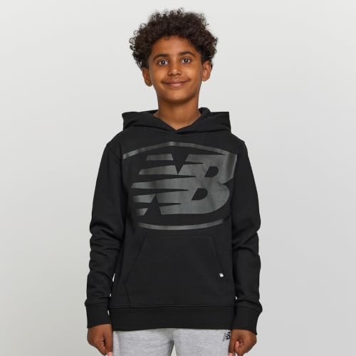 New Balance Boys Graphic Hoodie – Premium Comfy Cotton Blended Fleece Pullover Sweatshirt for Kids, Sizes 4-202