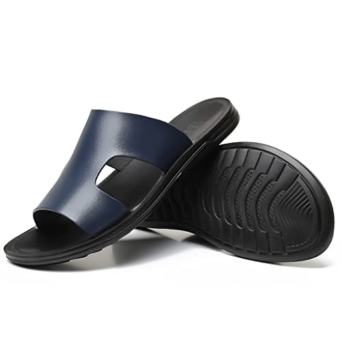 Men Shoes Flats Casual Slides Outside Sandals Beach Work Slippers Soft Leather Flip Flop Shoes