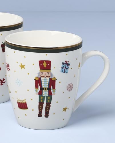 Set de 4 tazas de porcelana Nutcracker Ballet 13 oz miniatura 4