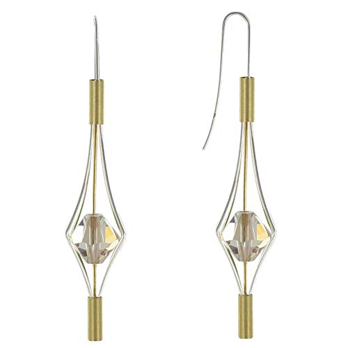 Boucles d'oreilles argent 925 légères anti-allergie lanterne cristal