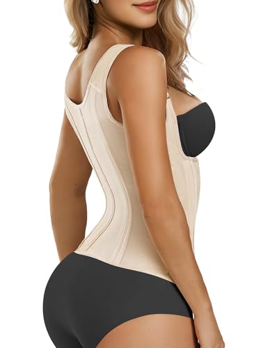Image of SHAPERX Waist Trainer Corset for Women Tummy Control Sport Girdle Hourglass Waist Cincher Body Shaper with Steel Boned
