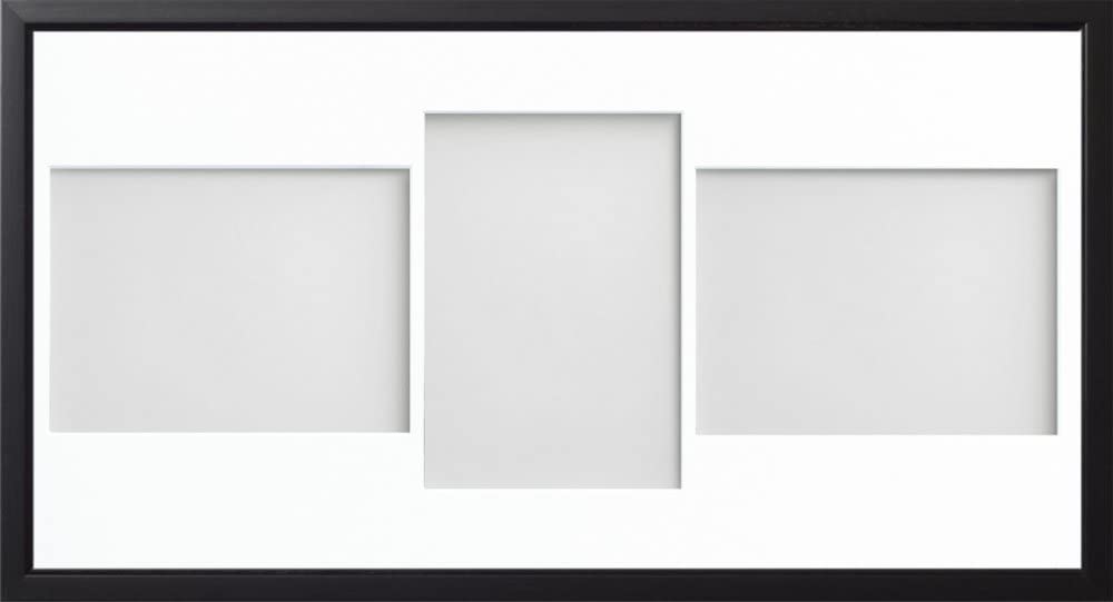 Frame Company Drayton Multi Aperture Photo Frame, Black, 20x10 for 7x5 inch (x3 LPL)