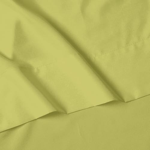 Image of Elegant Comfort Luxury 1500 Premium Hotel Quality Microfiber 4-Piece Sheet Set - Wrinkle Resistant, All Around Elastic Fitted Sheet, Deep Pocket up to 16 inch, Full, Pistachio Green