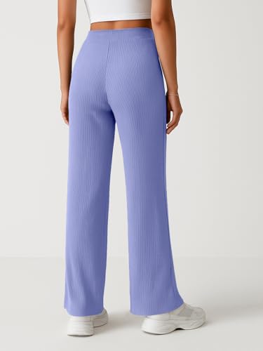 Image of Pinkmint Women's Poly Lycra Trouser, High Waist Flared Korean Trousers, Trendy Casual Wear for Daily & Travel Use (Available in Plus Size)