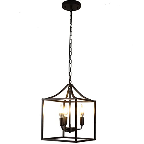 Chandelier E14 rustique rétro à 4 lampes en fer forgé blanc pour salle à manger