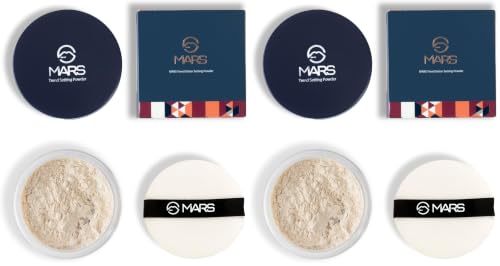 Image of MARS Trend Setting Loose Powder | Lightweight & Long Lasting | Ultra Fine Setting Powder For Face Makeup (8.0 Gm) (03-Soft Light), All, Matte, White (Pack of 2)