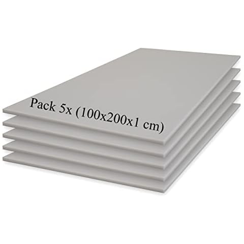 Planchas goma espuma poliuretano D25kg - Pack 5x (100x200x1cm) Gris Cover
