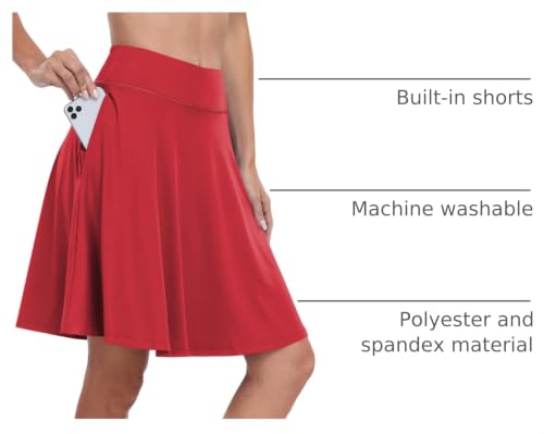 Image of ANRABESS Knee Length Skorts Skirts for Women 2026 Summer High Waisted Golf Tennis Skirt Casual Travel Built-in Shorts Clothes