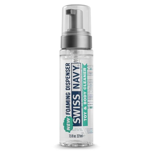 Swiss Navy Premium Toy & Body Foaming Cleaner - 7.5 oz - Body-Safe, Gentle, Dermatologically Tested Cleanser for Toys & Intimate Areas - Safe for Silicone, Rubber & Latex Toys - Lavender Scent