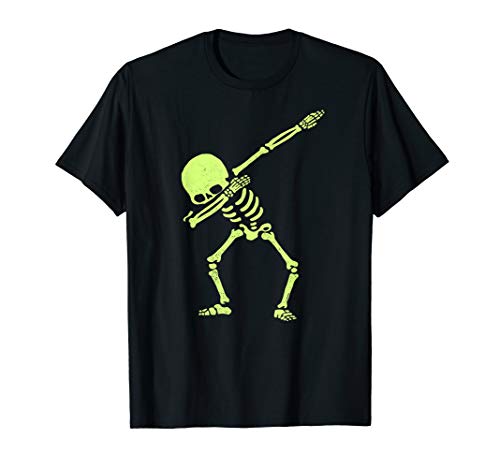 Dabbing Skeleton Shirt Dab Hip Hop Skull Dabbin Glow Effect