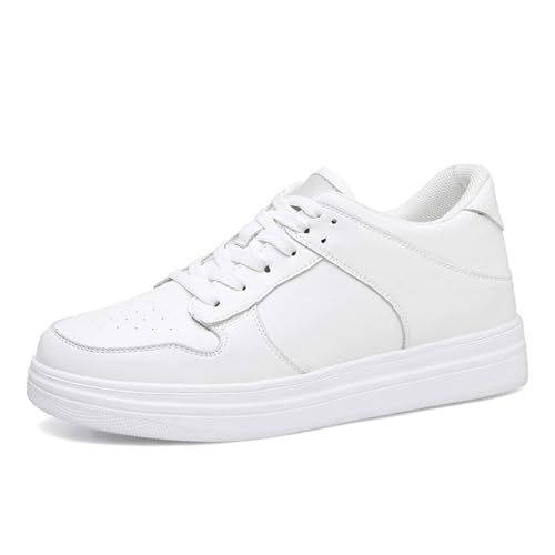 Générique Blanches Tendances Semelles Épaisses Confort Quotidien Style Homme Chaussures Décontractées Sportives Urbaines (White, 37)