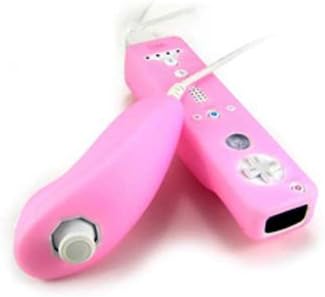 Nintendo Wii Remote Control Nunchuck Silicone Skin - Pink