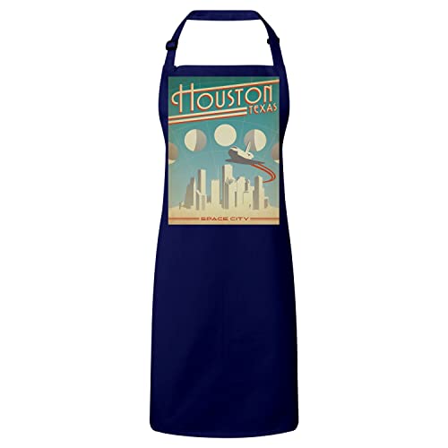 Tablier Cuisine Premium Navy Houston Texas : affiche poster vintage voyage art déco pour chef