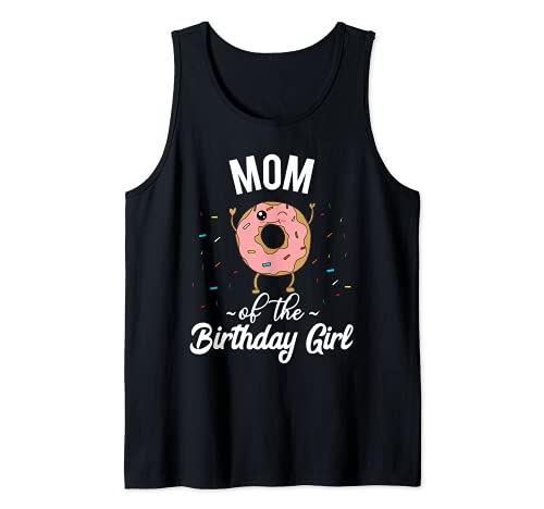 Mamá de la Niña de Cumpleaños Divertida Donut Partido Cita Madre Linda Camiseta sin Mangas