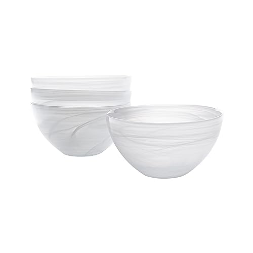 Vikko Salad Bowl, Set of 4 White Alabaster Style Soup