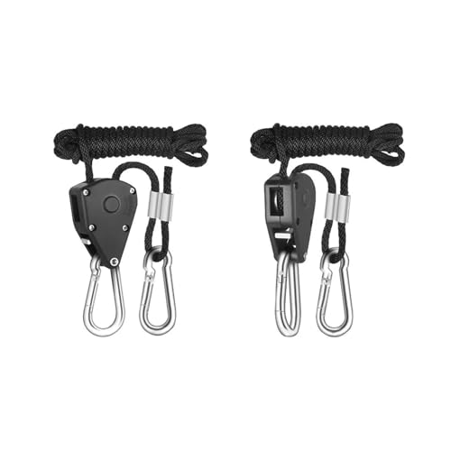 Eslinga polea ajustable con trinquete autoblocante y perchas elevadoras de 150lbs
