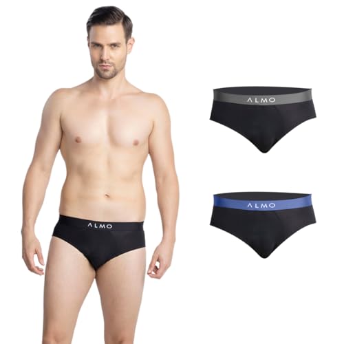 Image of ALMO Men's Micromodal Briefs | Sweat Absorbent, Anti-Microbial | Light Weight Underwear | Dark Collection