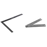 Acero resistente Silverline SL35 - Escuadra de acero para carpintero (600 x 400 mm) + 783421 - Regla transportador de ángulos (600 mm)