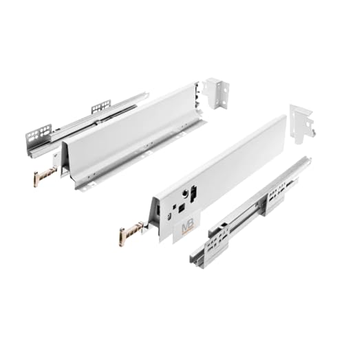 GTV MODERN BOX Schublade 83 mm hoch 500 mm lang Push-to-Open Vollauszug Weiß 40 kg Tragkraft leise Führung Soft-Close