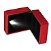 GOTOTOP Fashionable Engagement Ring Box, Soft Plush Material, LED Display, for Proposal and Wedding Rings, Size 2.6x2.36x1.97 Inch (Red)
