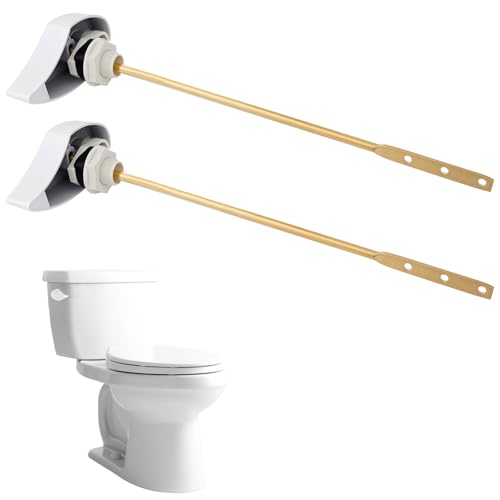 Hibbent 2 Pack Toilet Handle Replacement Compatible with TOTOTHU004-CP Trip Lvr for ST701, CST854, Side Mount Toilet Flush Handle, Tank Flush Lever, White