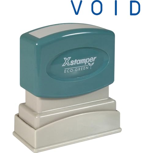 Xstamper(R) One-Color Title Stamp, Pre-Inked, "Void", Blue