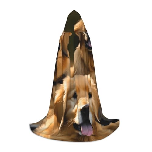 Costume médiéval cape à capuche Golden Retriever de style Renaissance unisexe