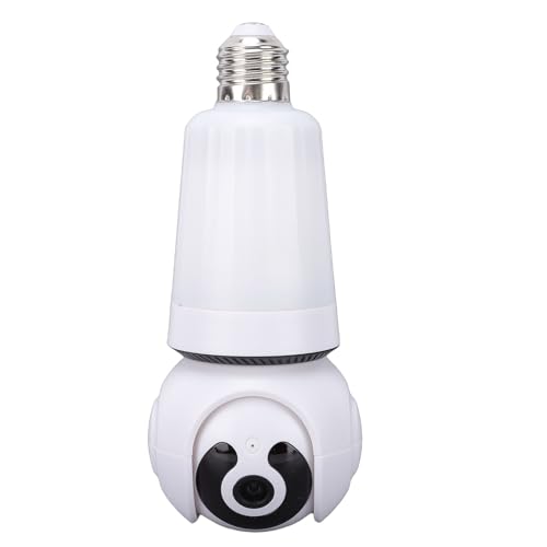 Yanmis Light Bulb Security Camera 2K HD 360 Panoramic View 2.4GHz WiFi Color Night Vision Motion Detection Two Way Talk Security Cam for Indoor Outdoor Home