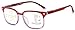 LBAYOHO Progressive Multifocus Reading Glasses Women Men Blue Light Blocking Readers for Clear Lens, 100% UV Protection, No Line Multifocal Readers with Spring Hinge, Red 2.5X â€¦