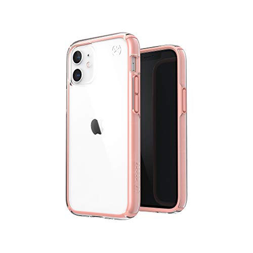Speck Products Presidio Perfect-Clear Impact Geo iPhone 12 Mini Case, Clear/Rosy Pink (138479-9356) - image 4
