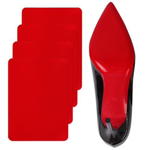 Ashoesert Red Bottoms Shoe Sole Protector, 4 Pcs Self-Adhesive Shoe Bottom Protector for Christian Louboutin High Heels, Shoe Sole Protector Replacement for Louboutin Shoes