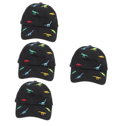 ibasenice 4 Piezas Gorra de béisbol de algodón Sol Sombrero de sombrilla para niña pequeña Gorra de béisbol de Las niñas Gorras de Beisbol de Chicas Sombreros Negro
