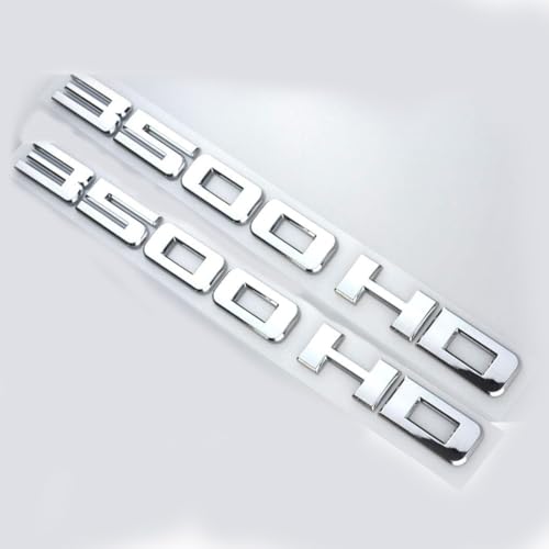 Image of 2pack OEM 3500HD Letter Nameplate Emblem 3500 HD Badge Replacement for Silverado Sierra Glossy (2019-2035 Chrome)